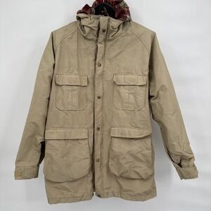 Vintage Lands End Jacket Mens XL??Parka Coat Wool‎ Lined Hooded Pockets USA 90s
